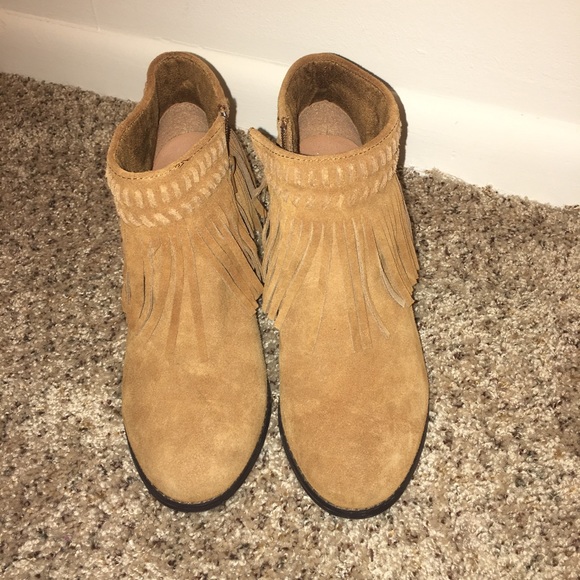 torrid Shoes - Torrid Brown Leather Fringe Booties-- 9.5W!